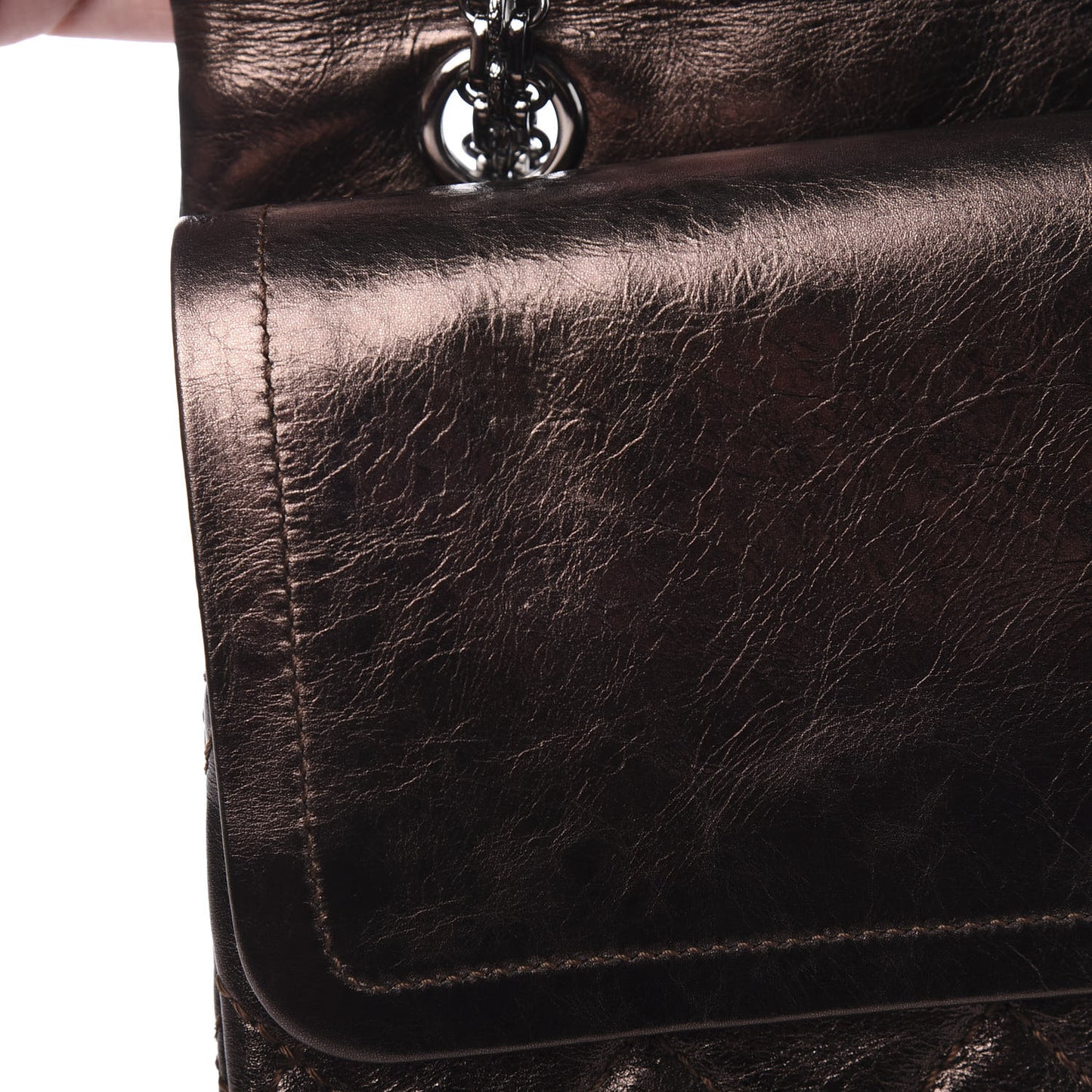 Metallic Aged Calfskin Quilted 2.55 Reissue 227 Flap Bronze