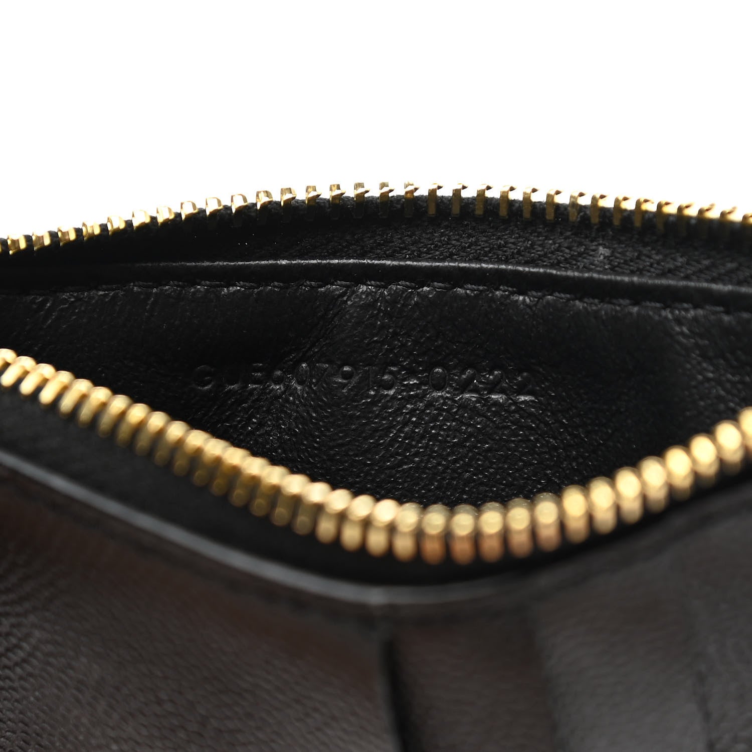 Saint Laurent Grain De Poudre Matelasse Chevron Monogram Fragments Zippered Card Case Black 7 of 8