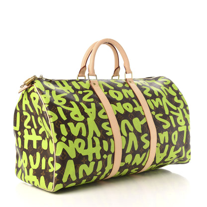 Louis Vuitton Monogram Graffiti Keepall 50 Green 2 of 9