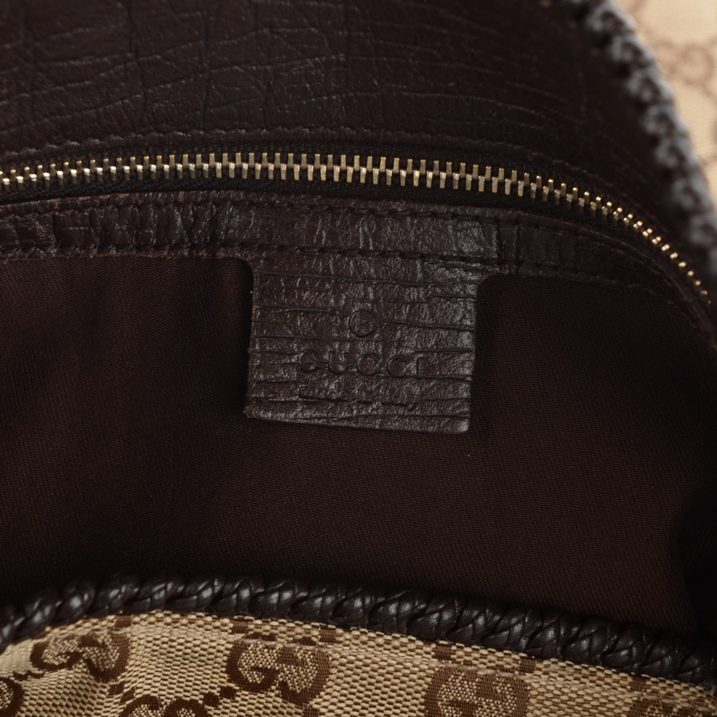 Monogram Large Horsebit Chain Hobo Dark Brown