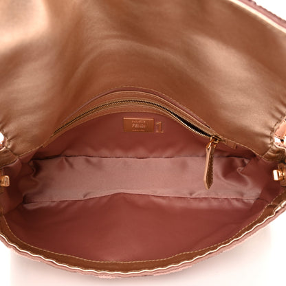 Fendi Sequin Metallic Nappa Pequin Baguette Rame 5 of 10