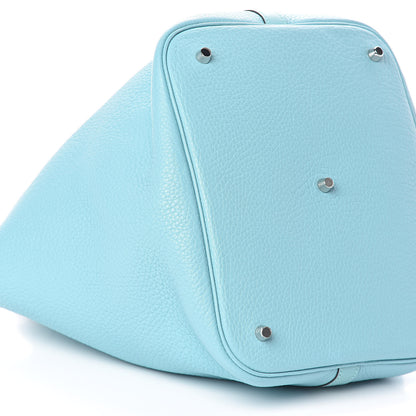 Hermes Taurillon Clemence Picotin 26 GM Bleu Atoll 9 of 11