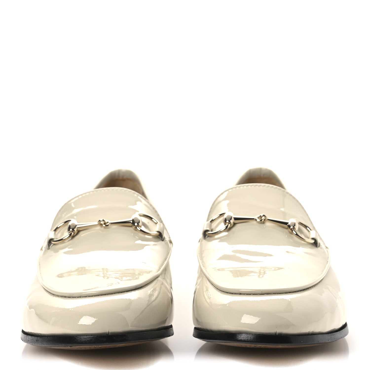 Gucci Patent Womens Jordaan Loafers 39.5 New Ivory 3 of 13