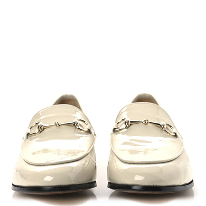 Gucci Patent Womens Jordaan Loafers 39.5 New Ivory 3 of 13