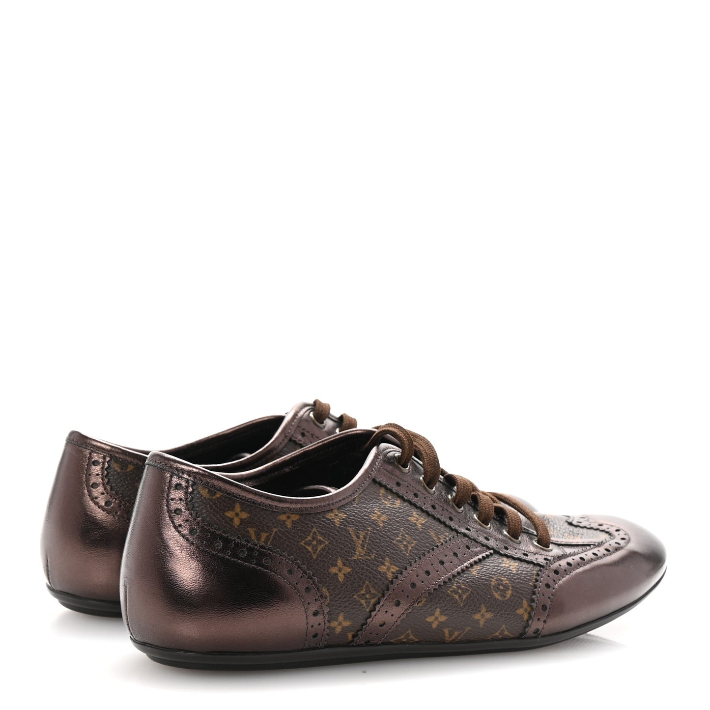 Calfskin Monogram Lyrics Sneakers 38 Bronze