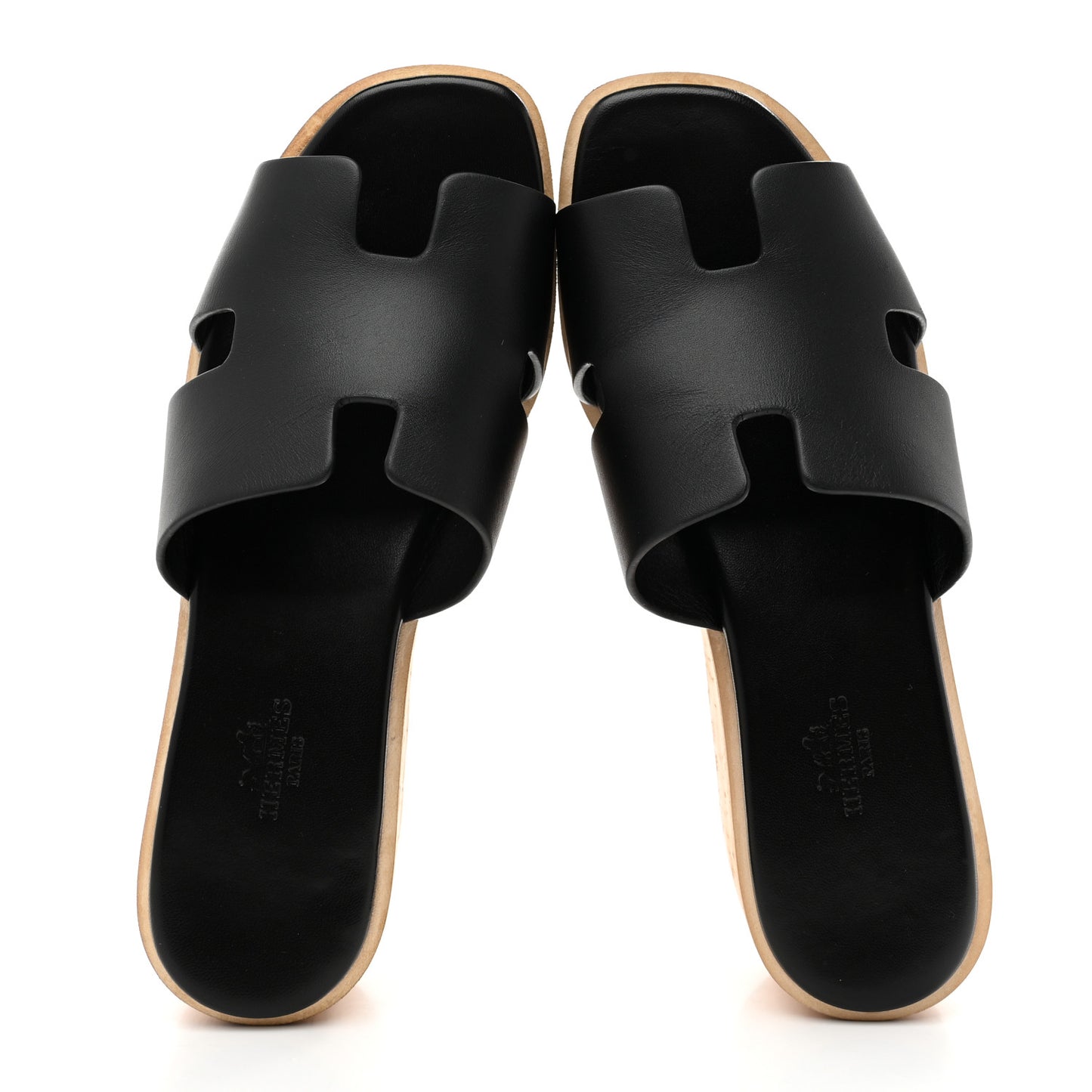 Calfskin Cork Eze 30 Sandals 37 Black