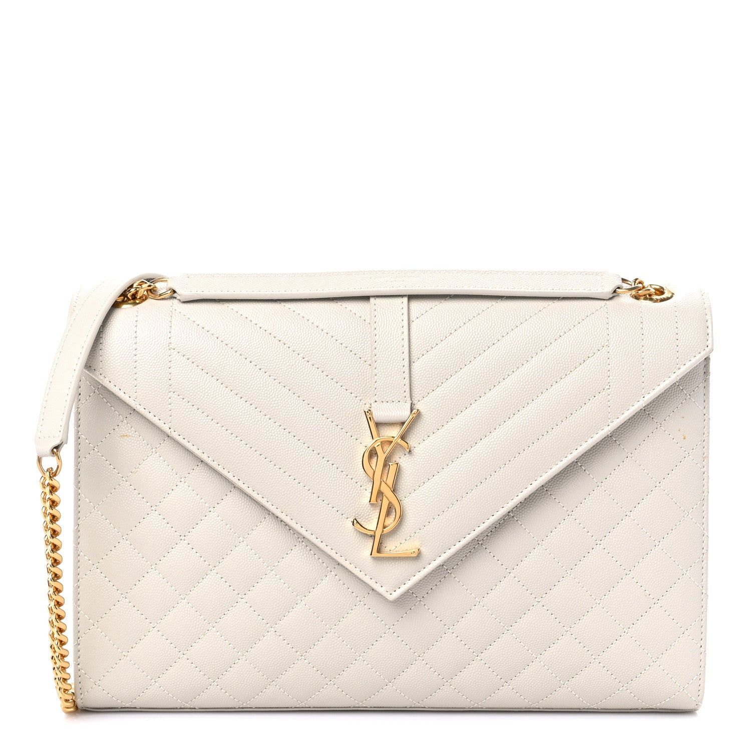 Saint Laurent Grain De Poudre Textured Mixed Matelasse Large Triquilt Monogram Satchel Porcellana 1 of 8