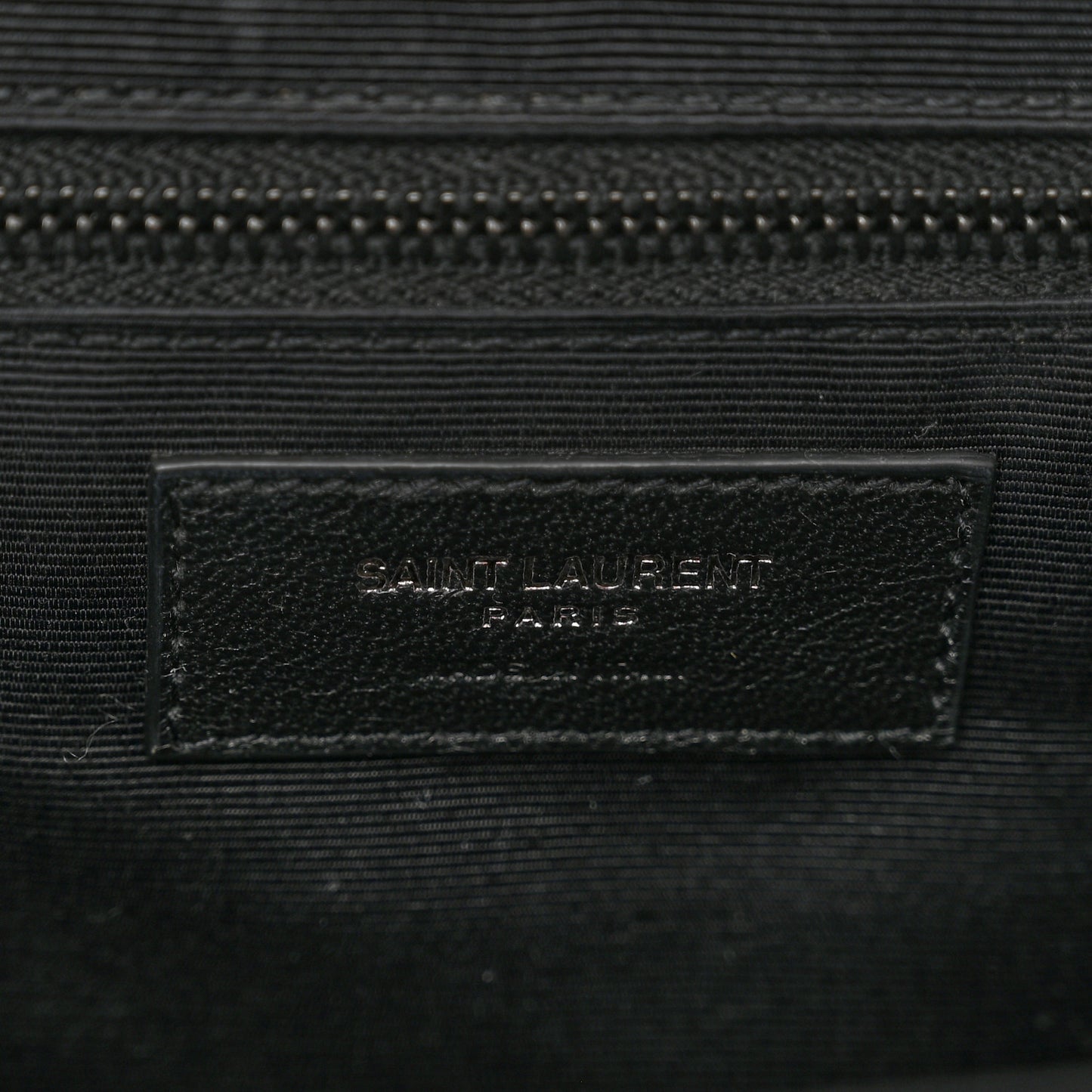 Grain De Poudre Textured Mixed Matelasse Large Triquilt Monogram Monochrome Satchel Black