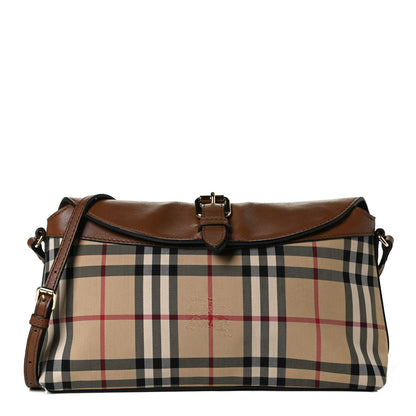 Burberry Horseferry Check Small Leah Crossbody Clutch Brown 1 of 14