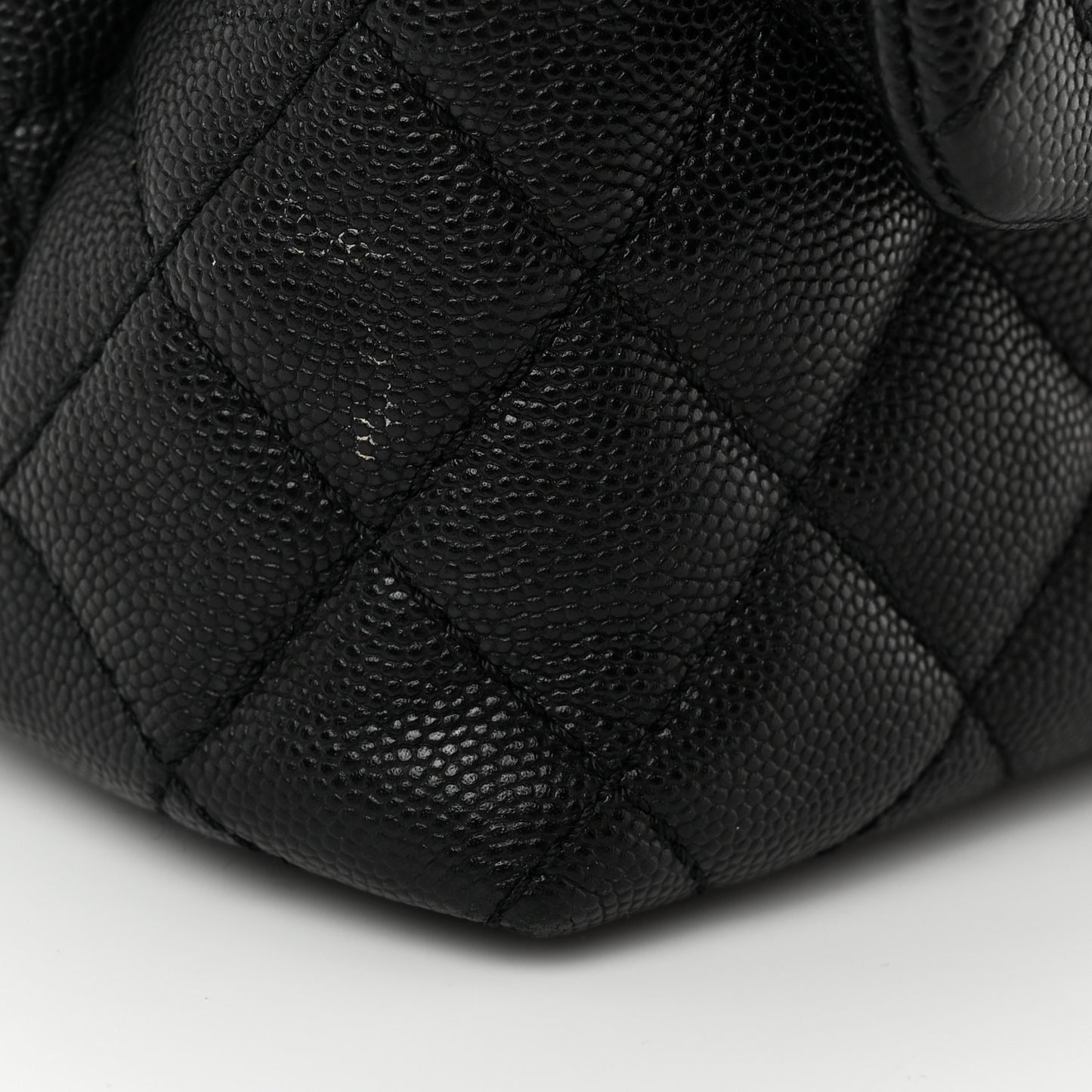 Caviar Lizard Quilted Small Coco Handle Flap Black