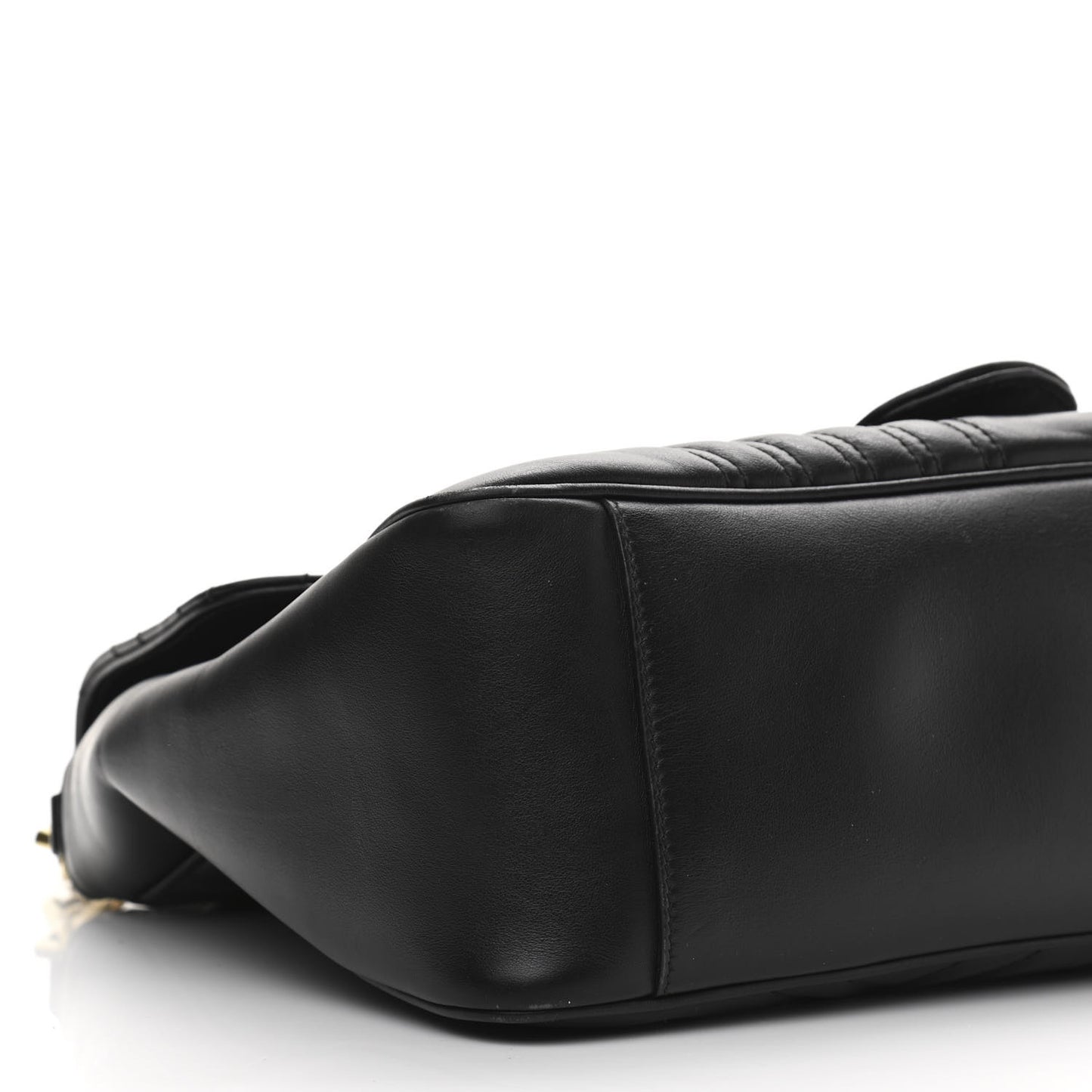 Calfskin Matelasse Medium GG Marmont Top Handle Shoulder Bag Black
