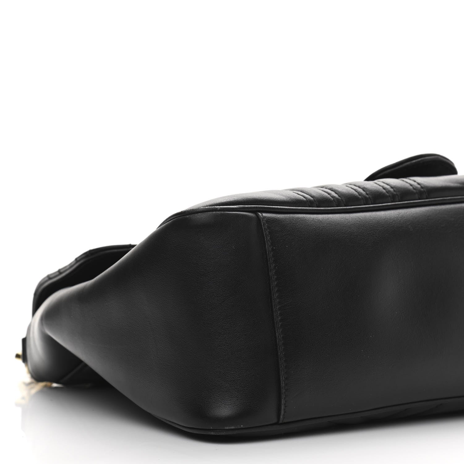 Gucci Calfskin Matelasse Medium GG Marmont Top Handle Shoulder Bag Black 9 of 16