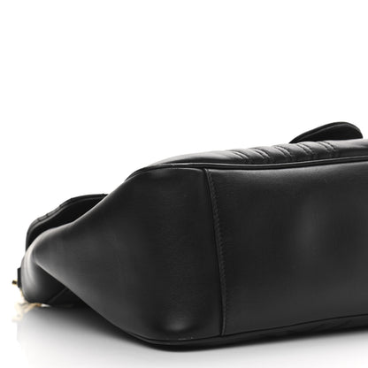 Gucci Calfskin Matelasse Medium GG Marmont Top Handle Shoulder Bag Black 9 of 16