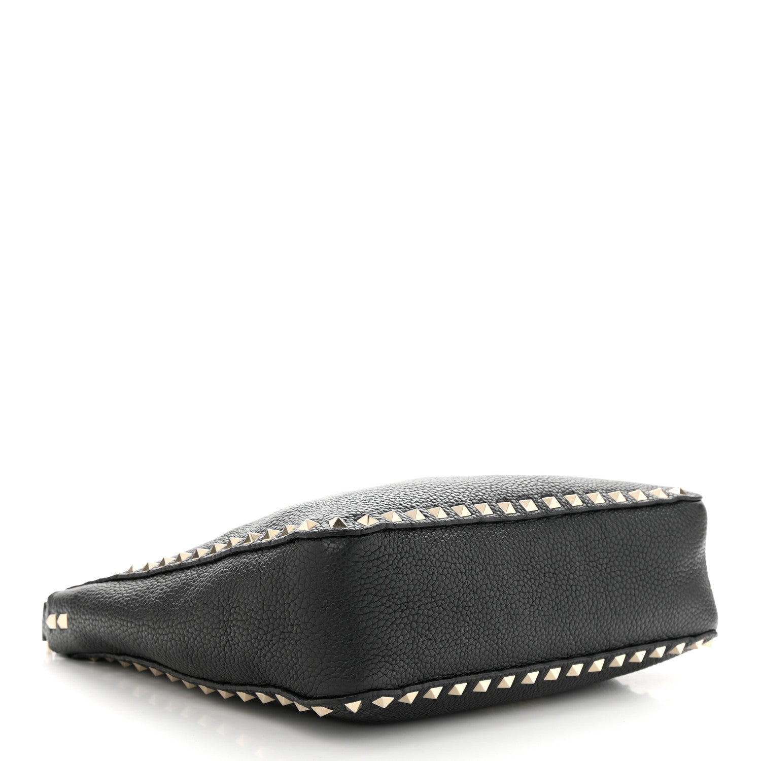 Valentino Garavani Pebbled Calfskin Small Rockstud Flip-Lock Messenger Bag Black 4 of 9
