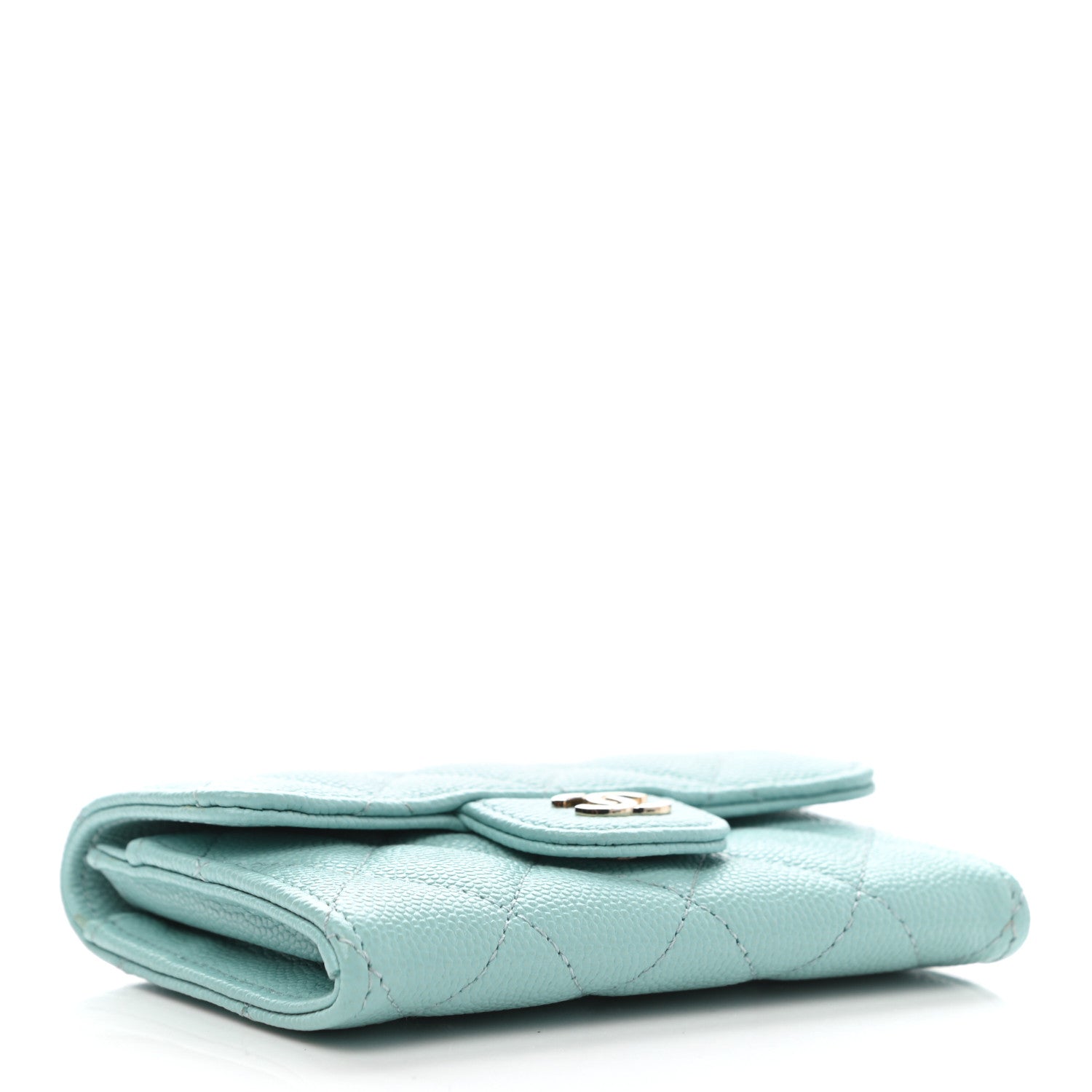 Chanel Caviar Quilted Flap Card Holder Wallet Light Blue 4 of 8