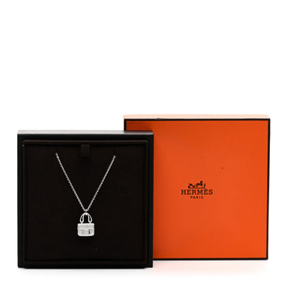 Hermes 18K White Gold Diamond Constance Amulettes Pendant Necklace 6 of 6