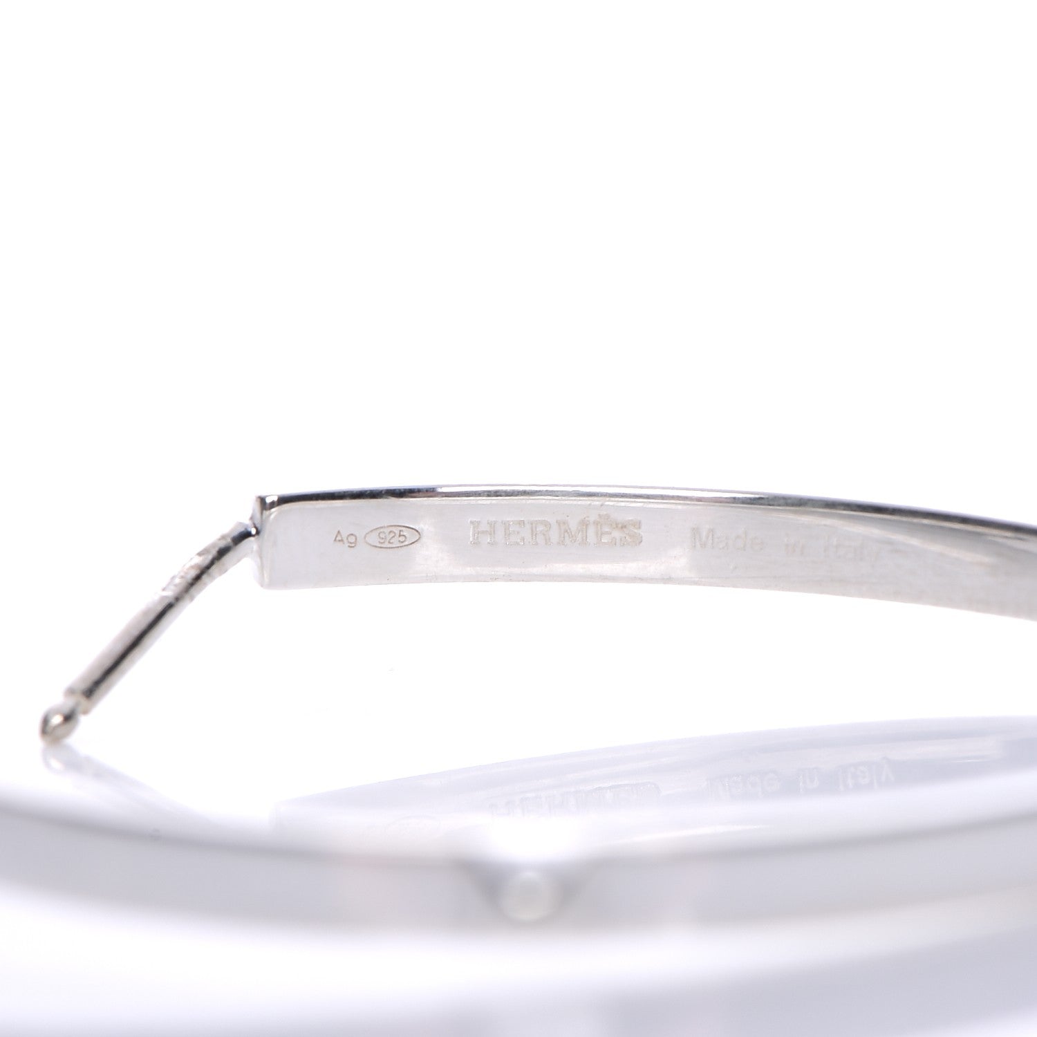 Hermes Sterling Silver Mini Clous Hoop Earrings 5 of 6