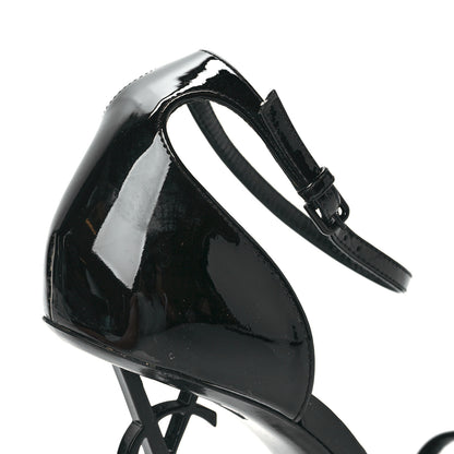 Saint Laurent Patent Calfskin Opyum 110 Sandals 37.5 Black 11 of 11