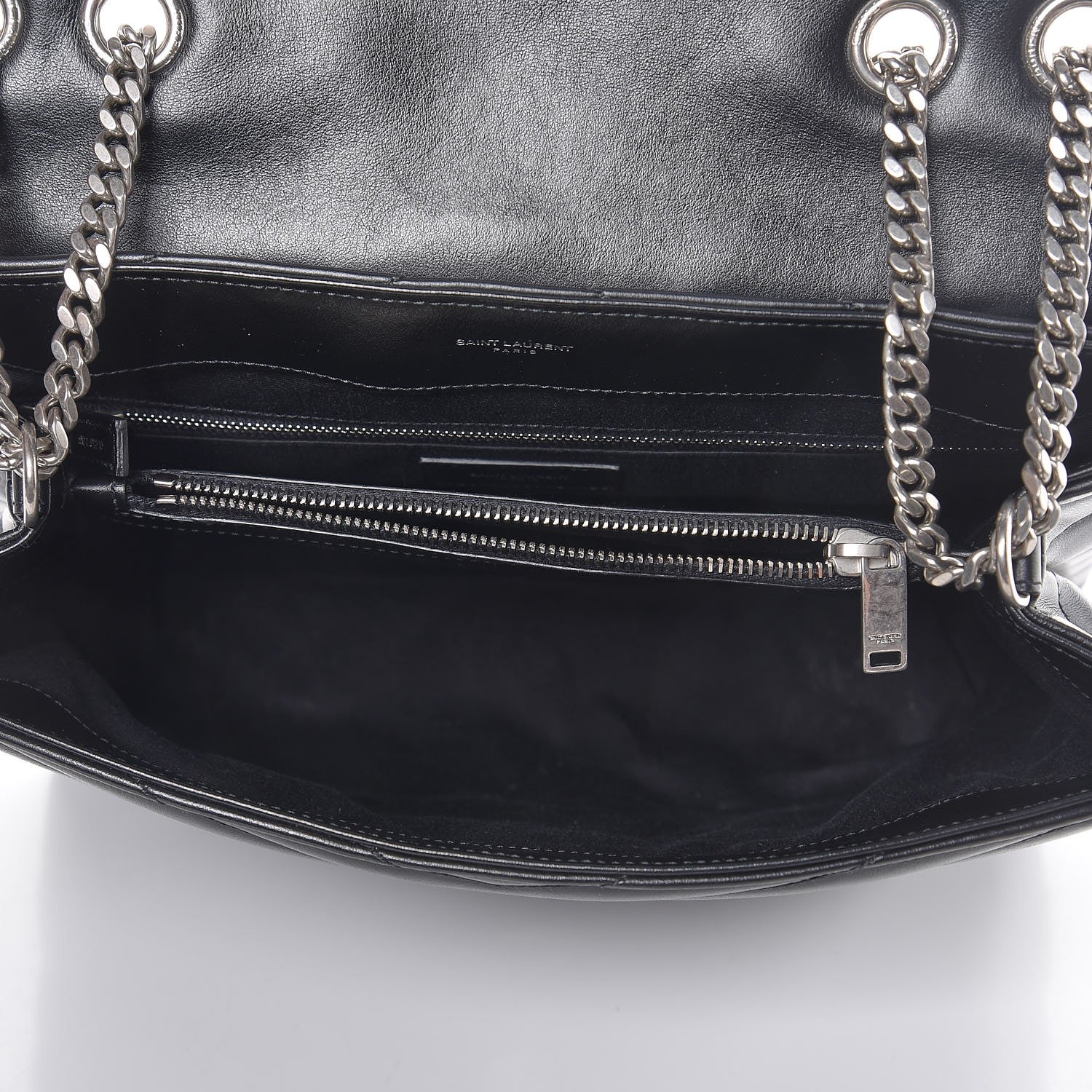 Saint Laurent Calfskin Y Quilted Monogram Medium Loulou Chain Satchel Black 5 of 7