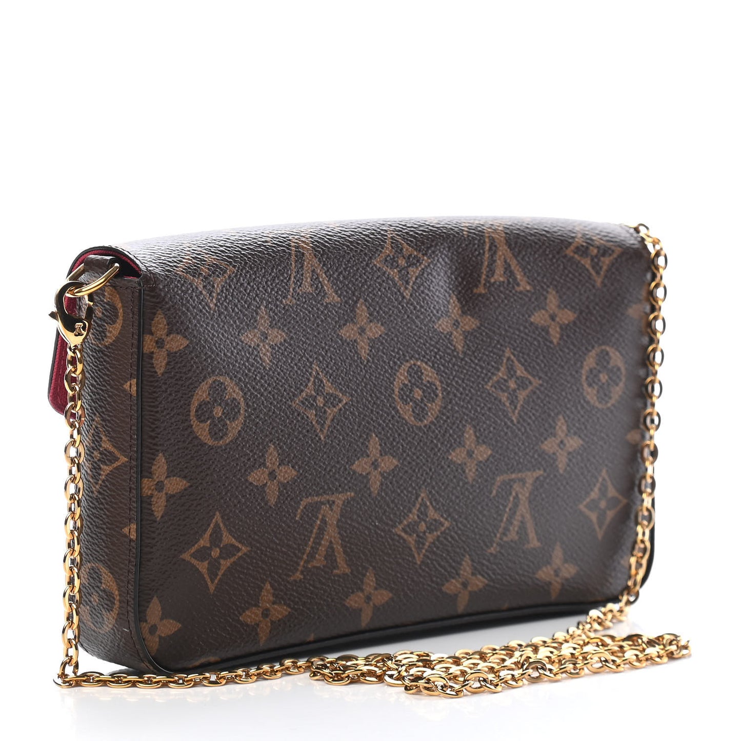 Monogram Pochette Felicie Chain Wallet Fuchsia