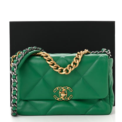 Chanel Lambskin Quilted Medium Chanel 19 Flap Green 11 of 11