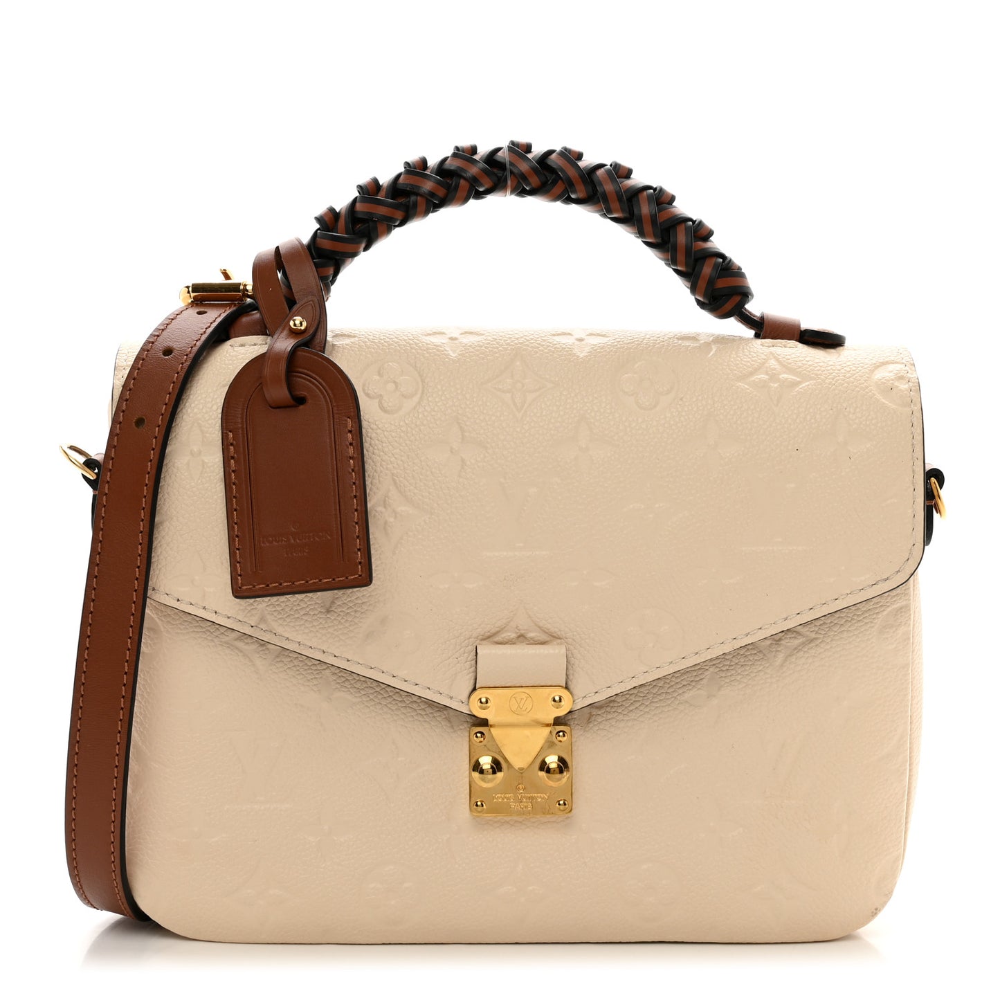 Empreinte Braided Pochette Metis Creme Beige Caramel
