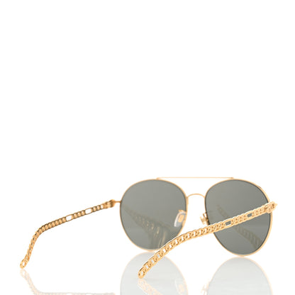 Gucci Aviator Charm Chain Sunglasses GG0725S Black 4 of 8