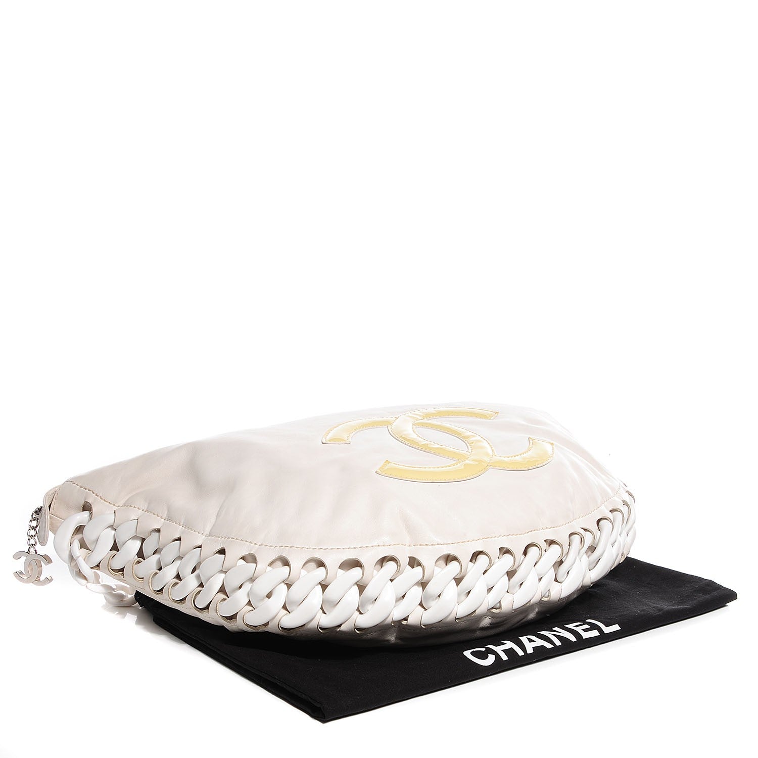 Chanel Calfskin Modern Chain Rhodoid Hobo White 4 of 7