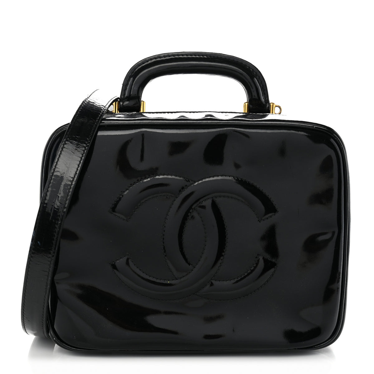 Chanel Patent Timeless CC Vanity Case Black 1 of 13
