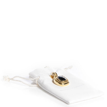 David Yurman 18K Gold Iolite 12mm Albion Enhancer Pendant 4 of 4
