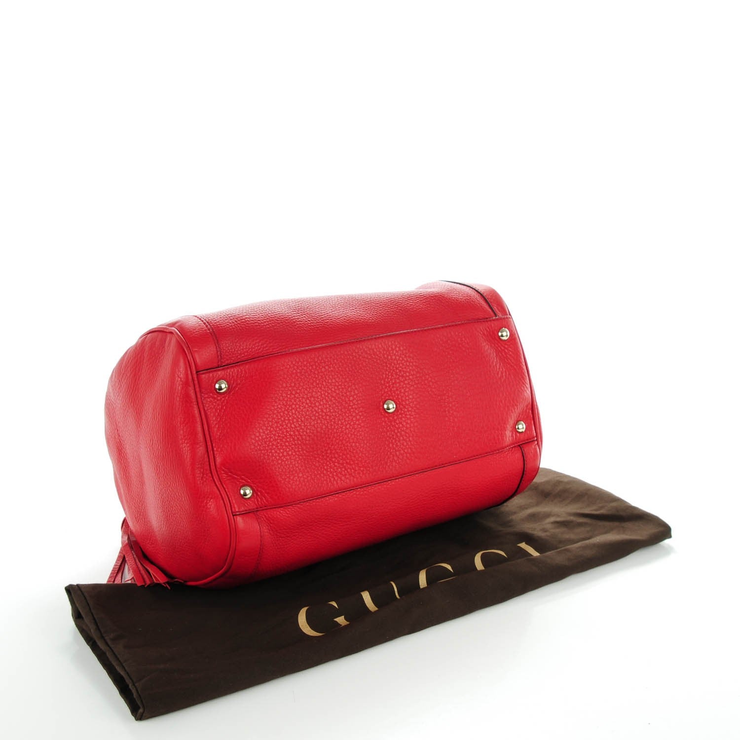 Gucci Pebbled Calfskin Medium Soho Boston Red 4 of 7