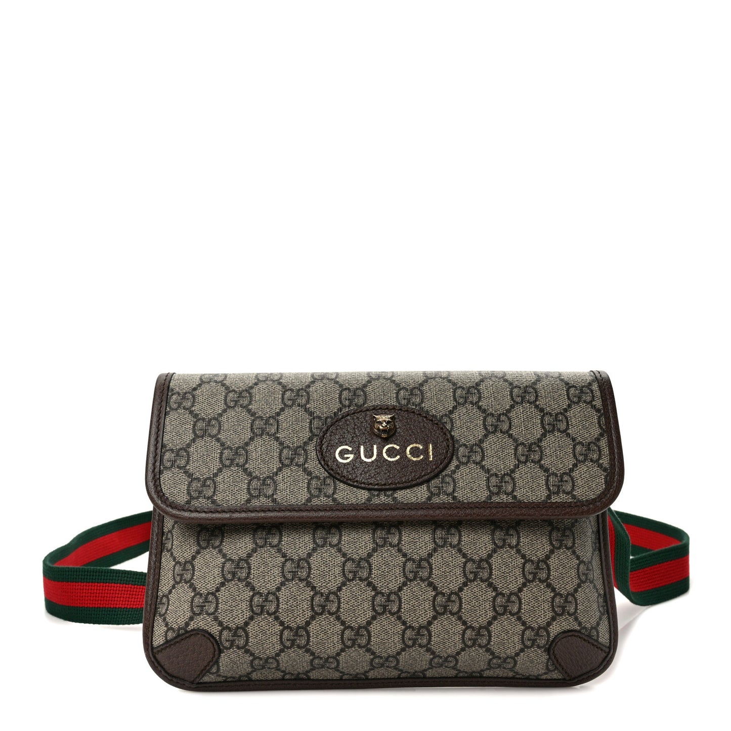 GG Supreme Monogram Neo Vintage Web Belt Bag Brown