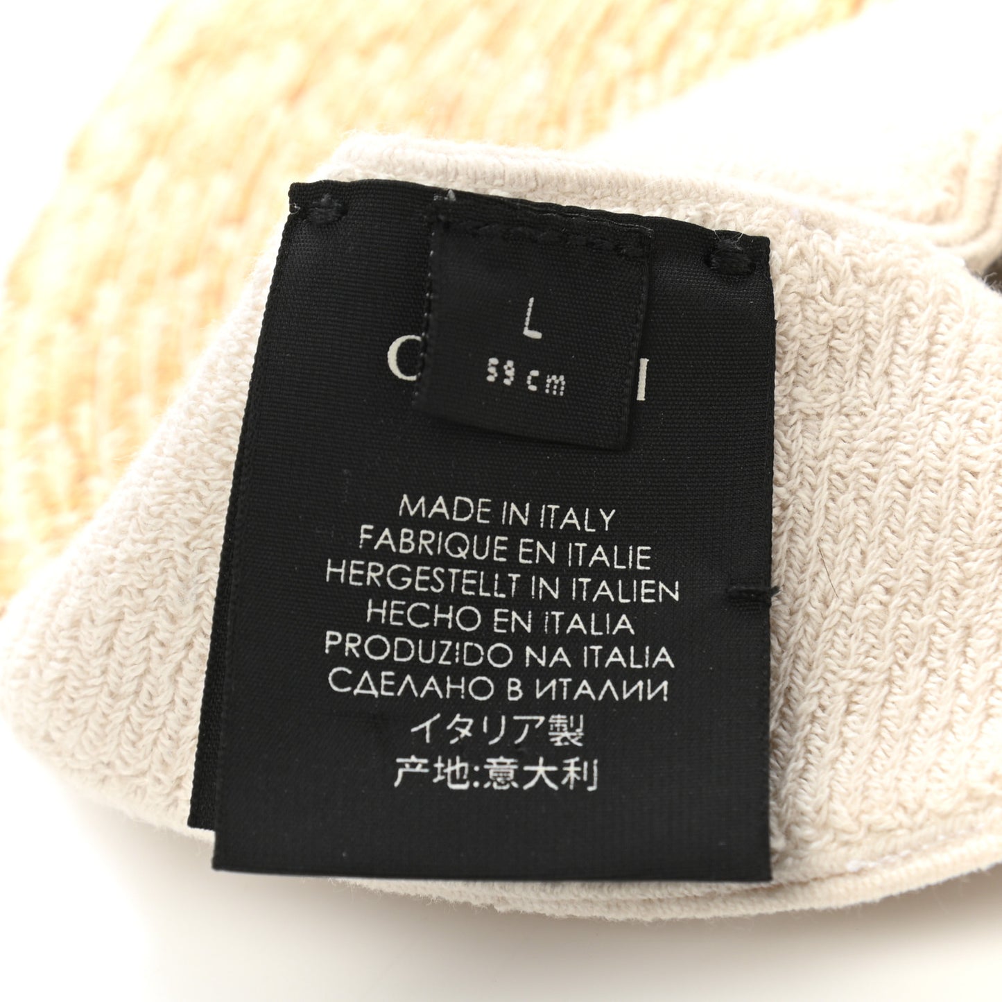Raffia Logo Visor L Ivory Black