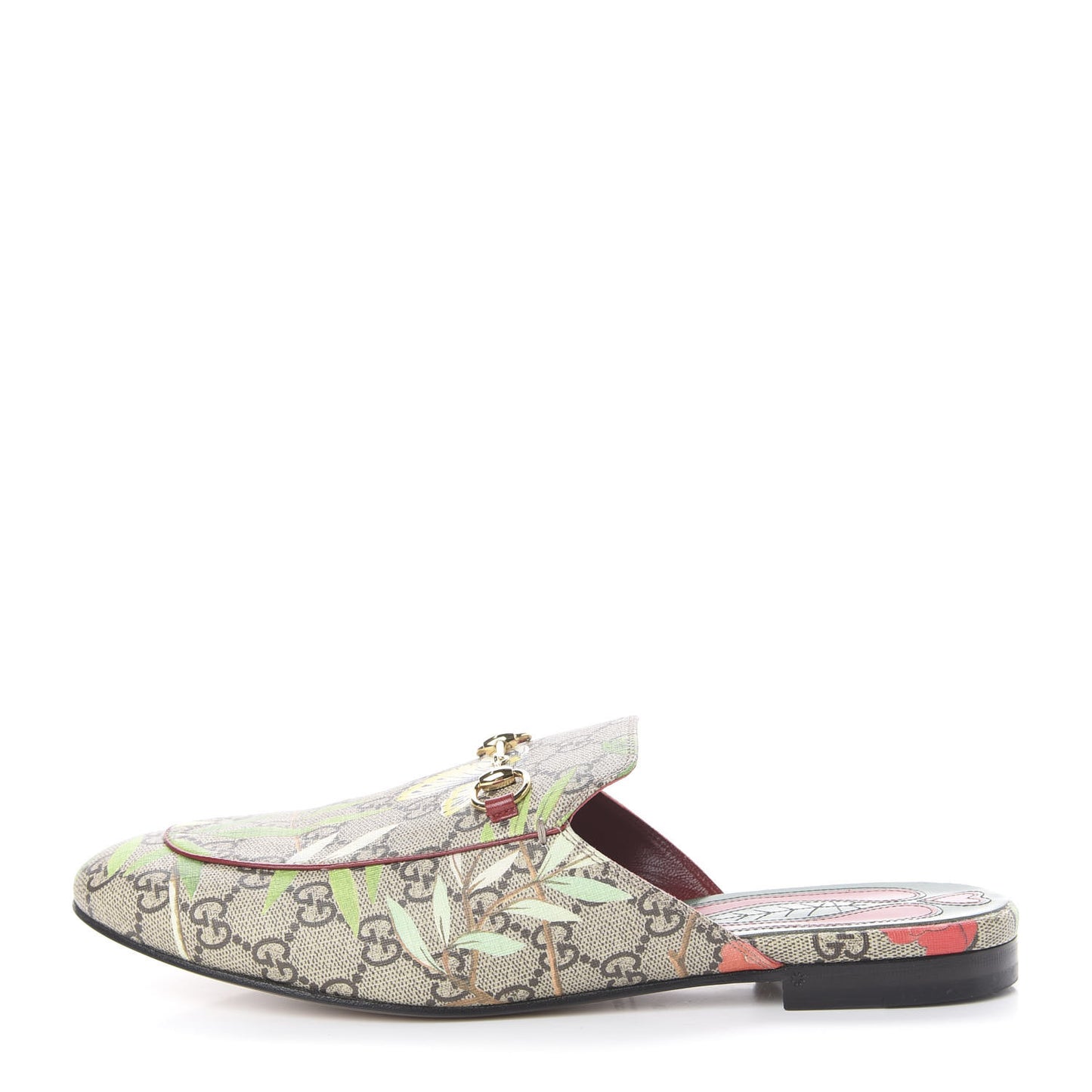GG Supreme Monogram Tian Womens Princetown Slippers 42 Beige Ebony Multicolor