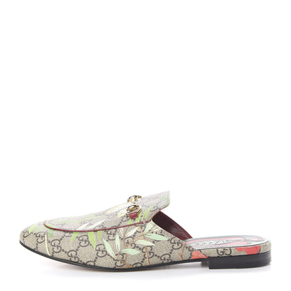 Gucci GG Supreme Monogram Tian Womens Princetown Slippers 42 Beige Ebony Multicolor 1 of 11