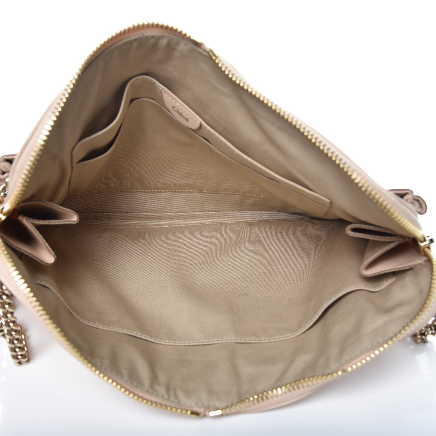Calfskin Lucy Shoulder Bag Beige