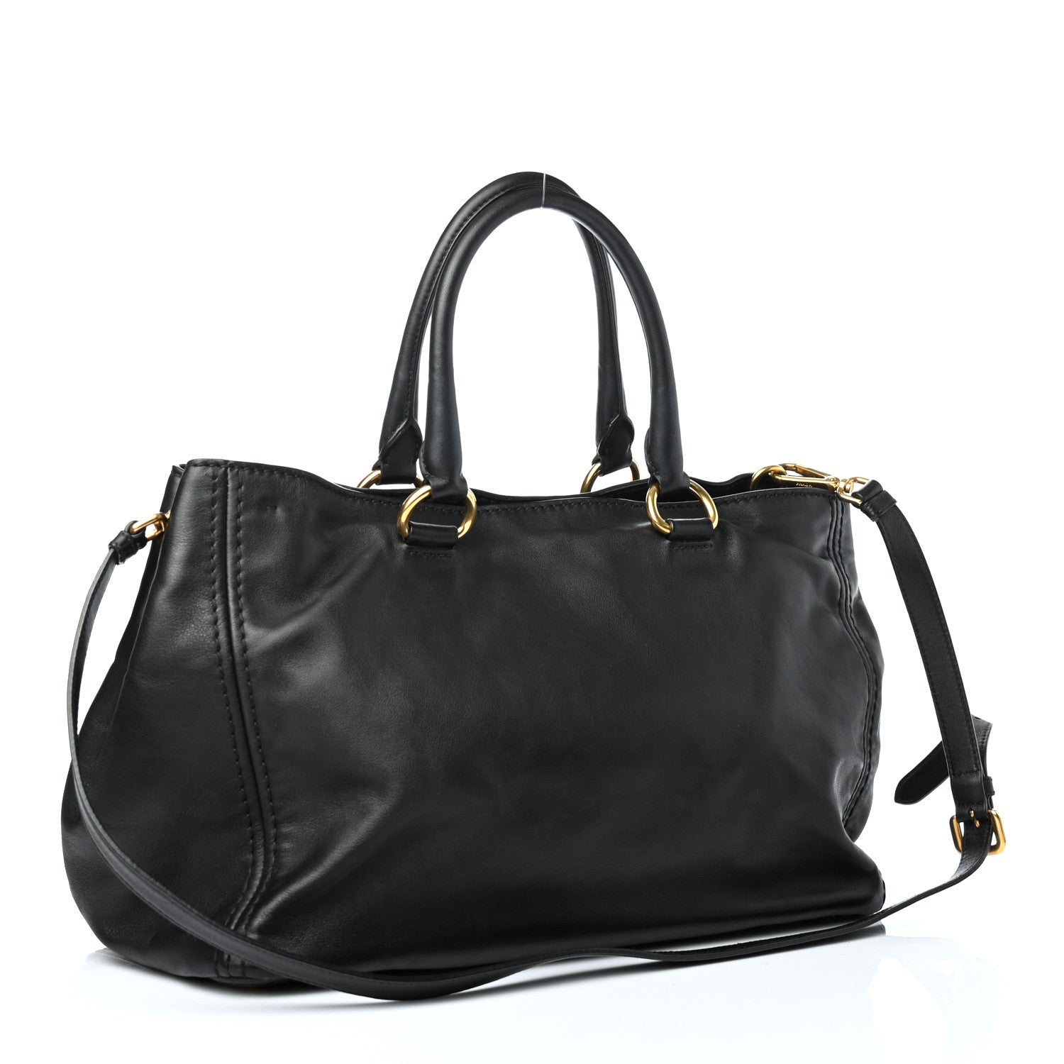 Prada Soft Calfskin Tote Black 2 of 4