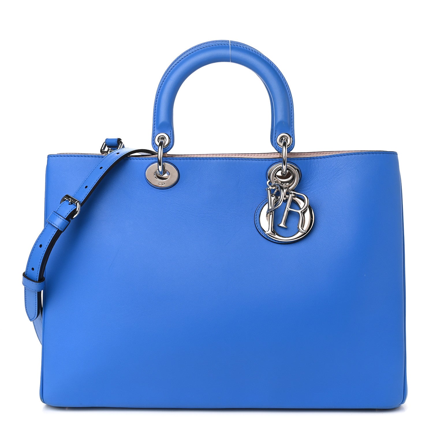 Christian Dior Smooth Calfskin Large Diorissimo Tote Blue 3 of 13