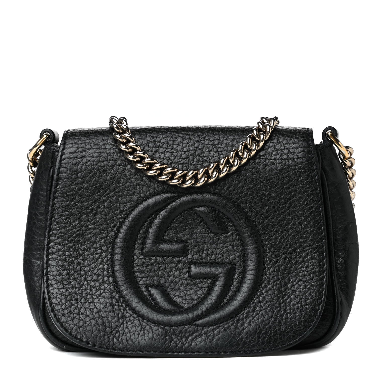 Gucci Pebbled Calfskin Small Soho Flap Crossbody Black 1 of 4