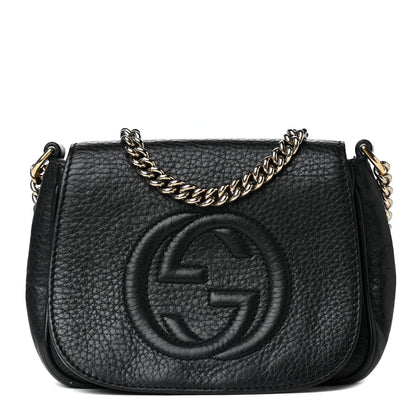 Gucci Pebbled Calfskin Small Soho Flap Crossbody Black 1 of 4