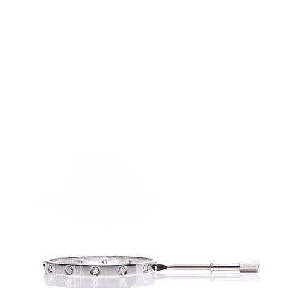 Cartier 18K White Gold 10 Diamond LOVE Bracelet 17 6 of 6