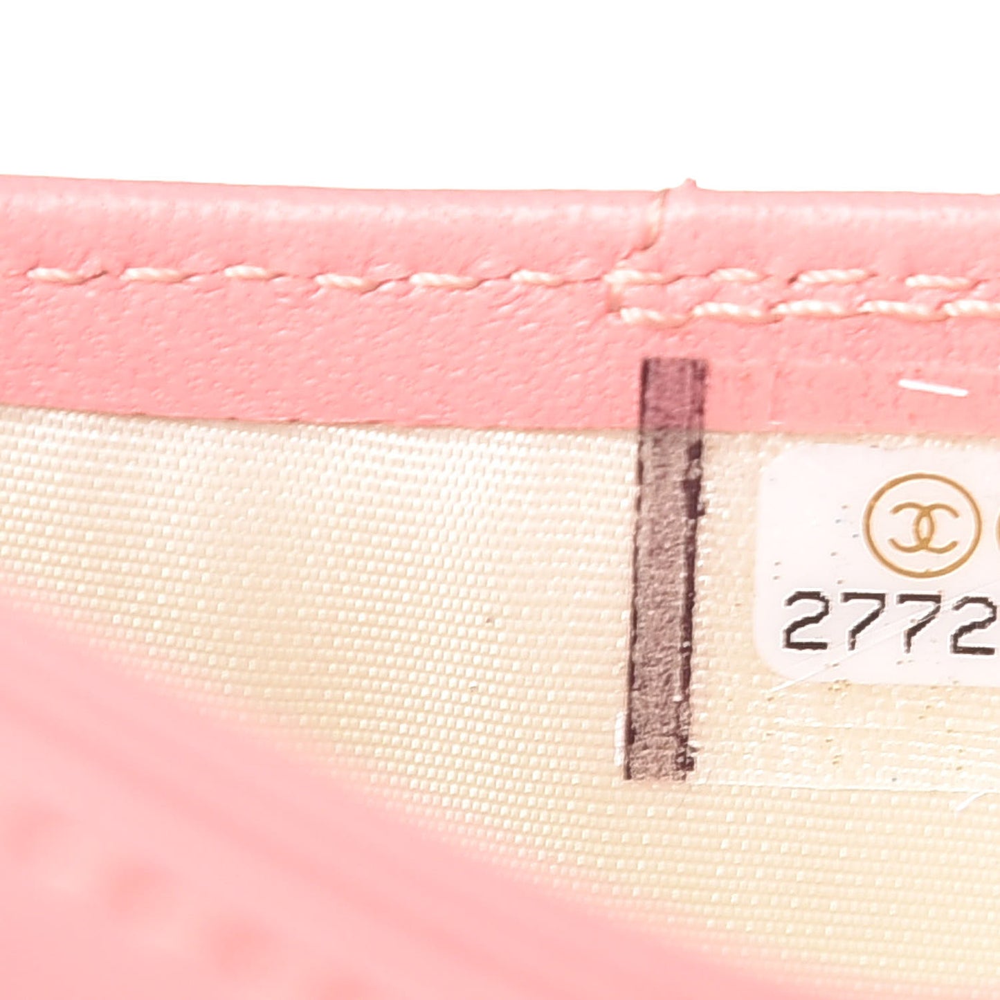 Lambskin Quilted Card Holder Pink