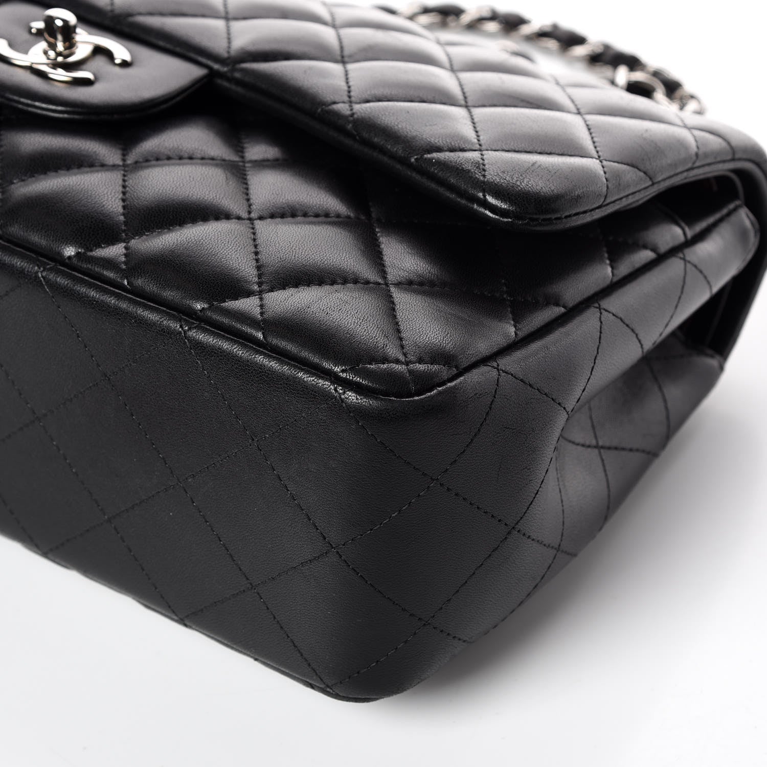 Chanel Lambskin Quilted Jumbo Double Flap Black 10 of 18