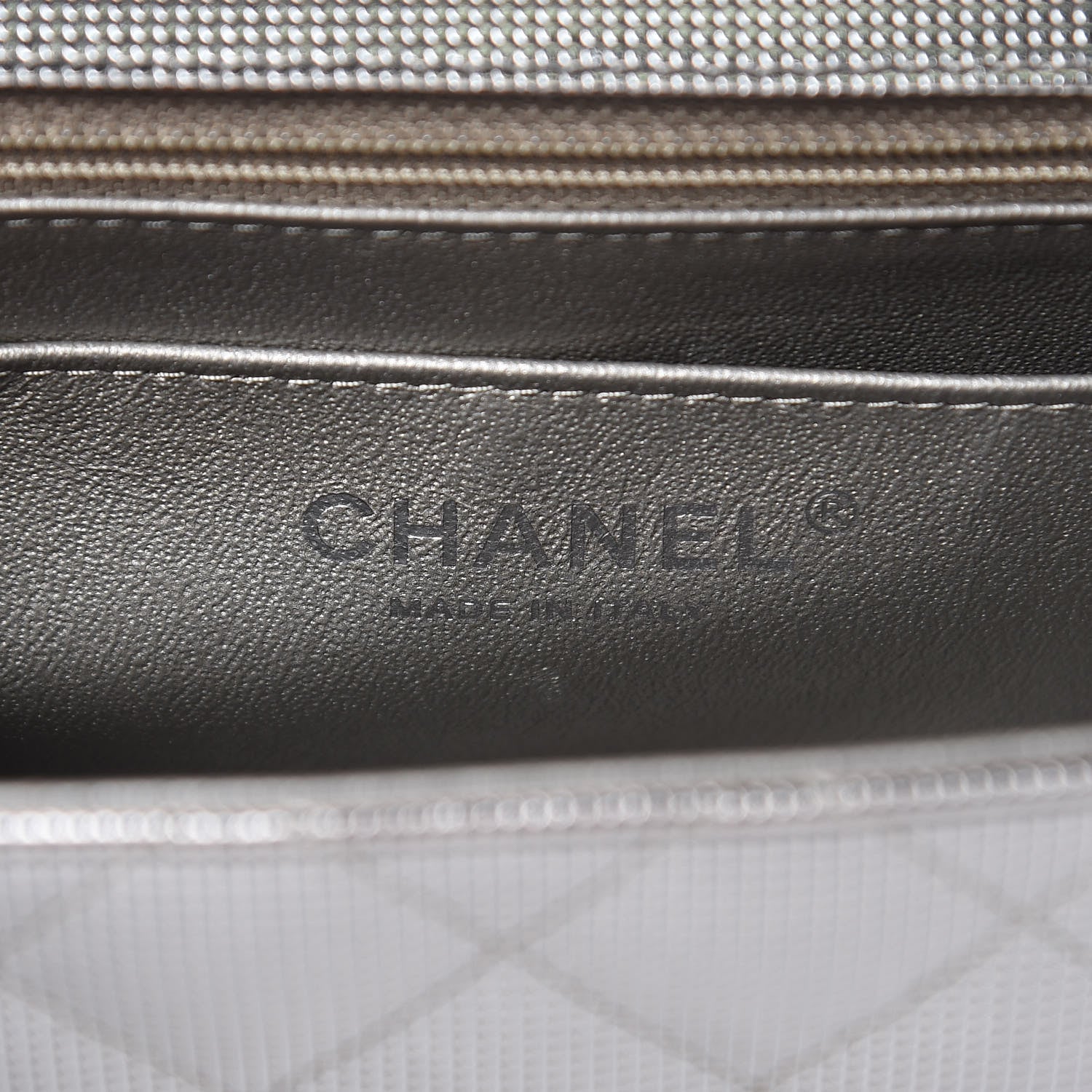 Chanel Metallic Calfskin Quilted Pixel Effect Mini Rectangular Flap Dark Silver 6 of 11