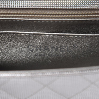 Chanel Metallic Calfskin Quilted Pixel Effect Mini Rectangular Flap Dark Silver 6 of 11
