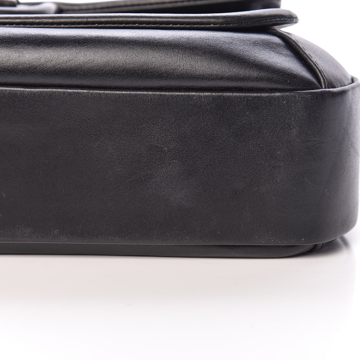 Calfskin Quilted Large Prestige Top Handle Flap Black