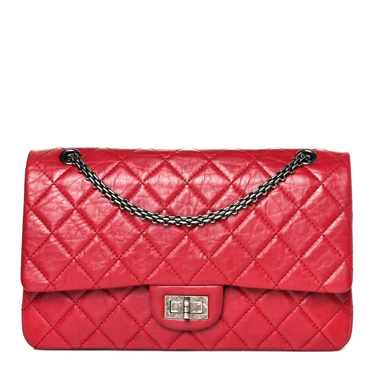 Chanel Aged Calfskin Quilted 2.55 Reissue 227 Flap Red 1 of 19