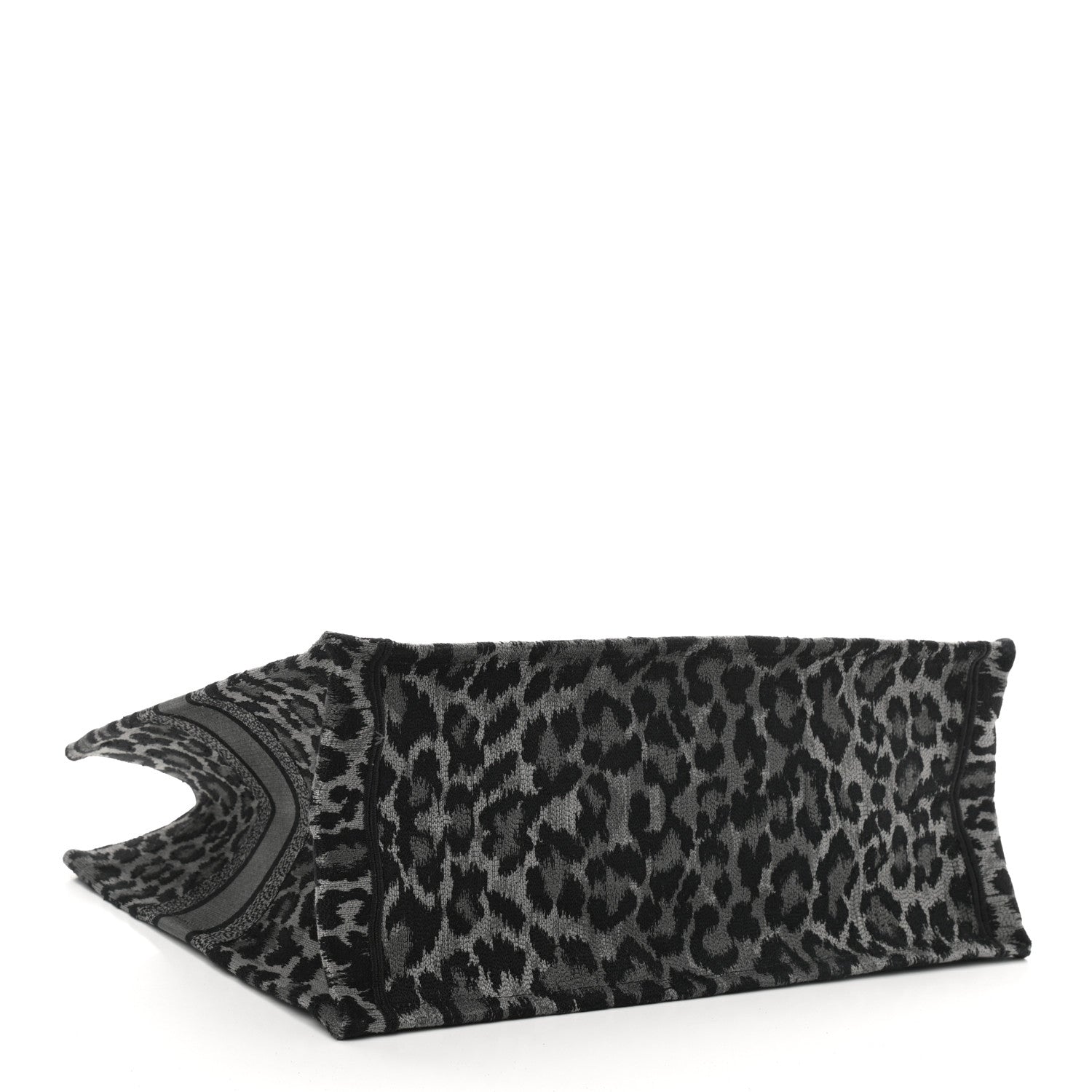 Christian Dior Canvas Embroidered Large Leopard Book Tote Grey 4 of 10