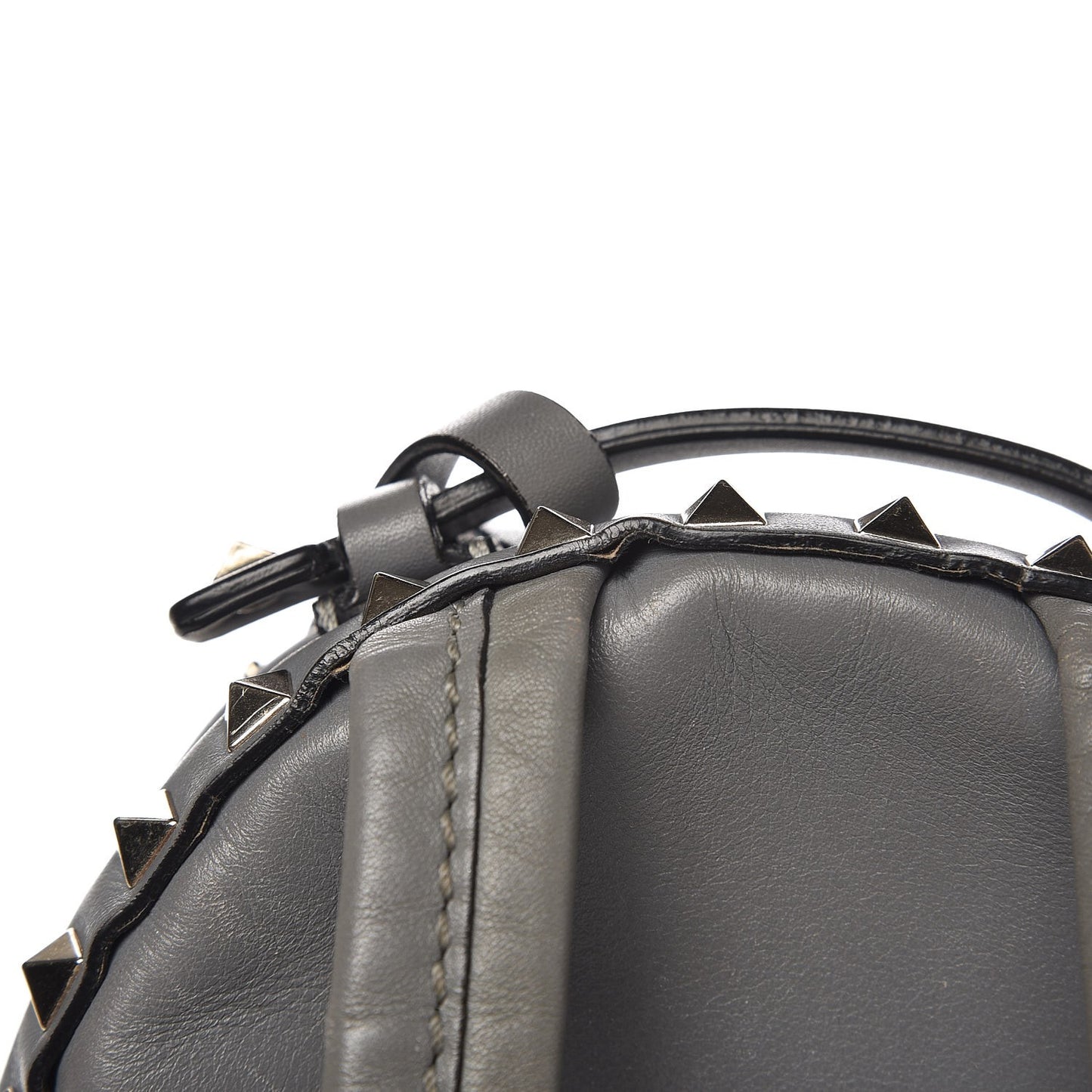 Calfskin Mini Rockstud Backpack Grey