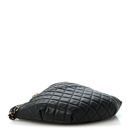Chanel Calfskin Quilted Banane Waist Bag Fanny Pack Black 4 of 10